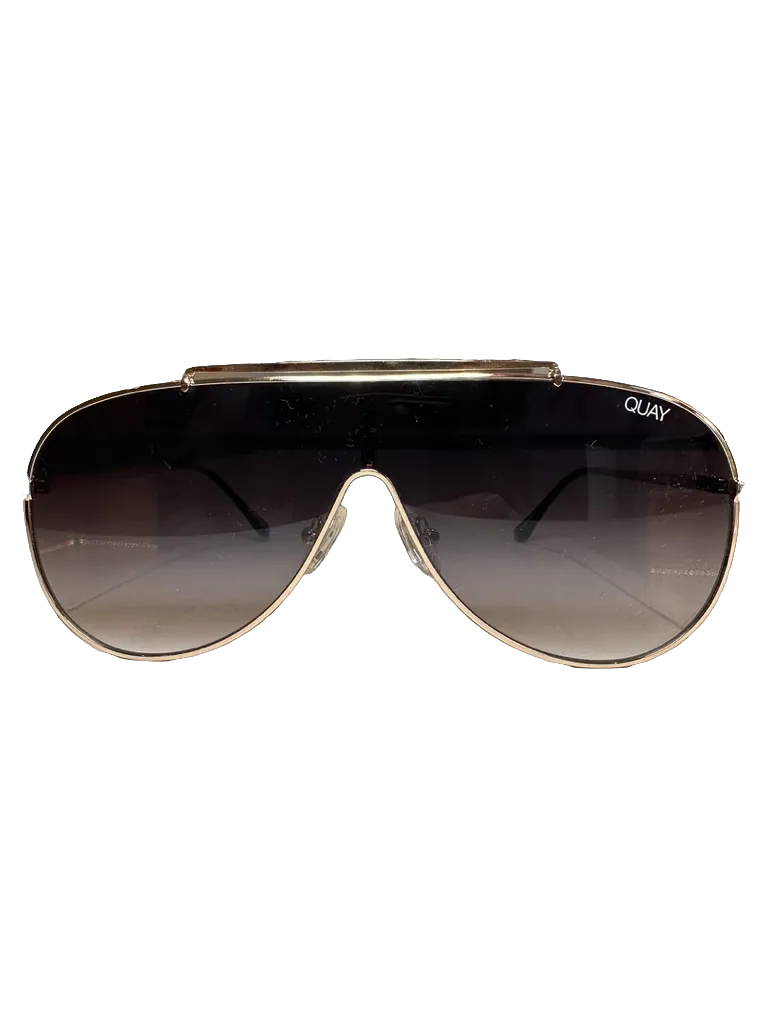 QUAY Metallic El Dinero Aviator Sunglasses One Size