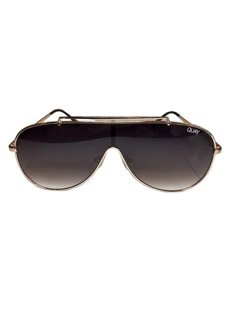 QUAY Metallic El Dinero Aviator Sunglasses One Size