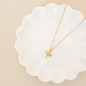 Real Gold Plated Z Dragonfly Necklace For Women By Accessorize London