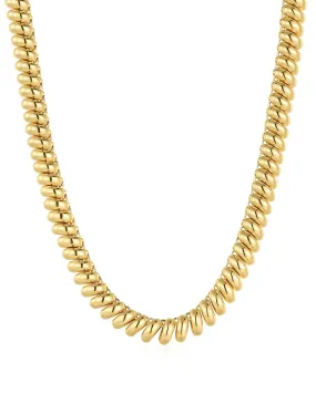 Ridged Marbella Necklace- Gold