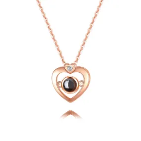 Romantic Heart Projective Photo for Girlfriend Necklace With Picture Inside