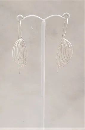 Seed Grain Husk Silver Earrings