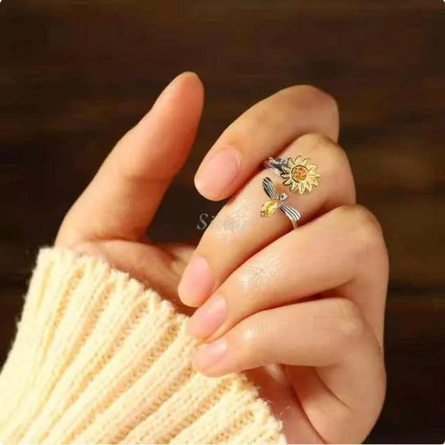 Siciry Sunflower Fidget Rings