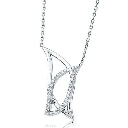 Silver Double Leaf Necklace - NTZ159