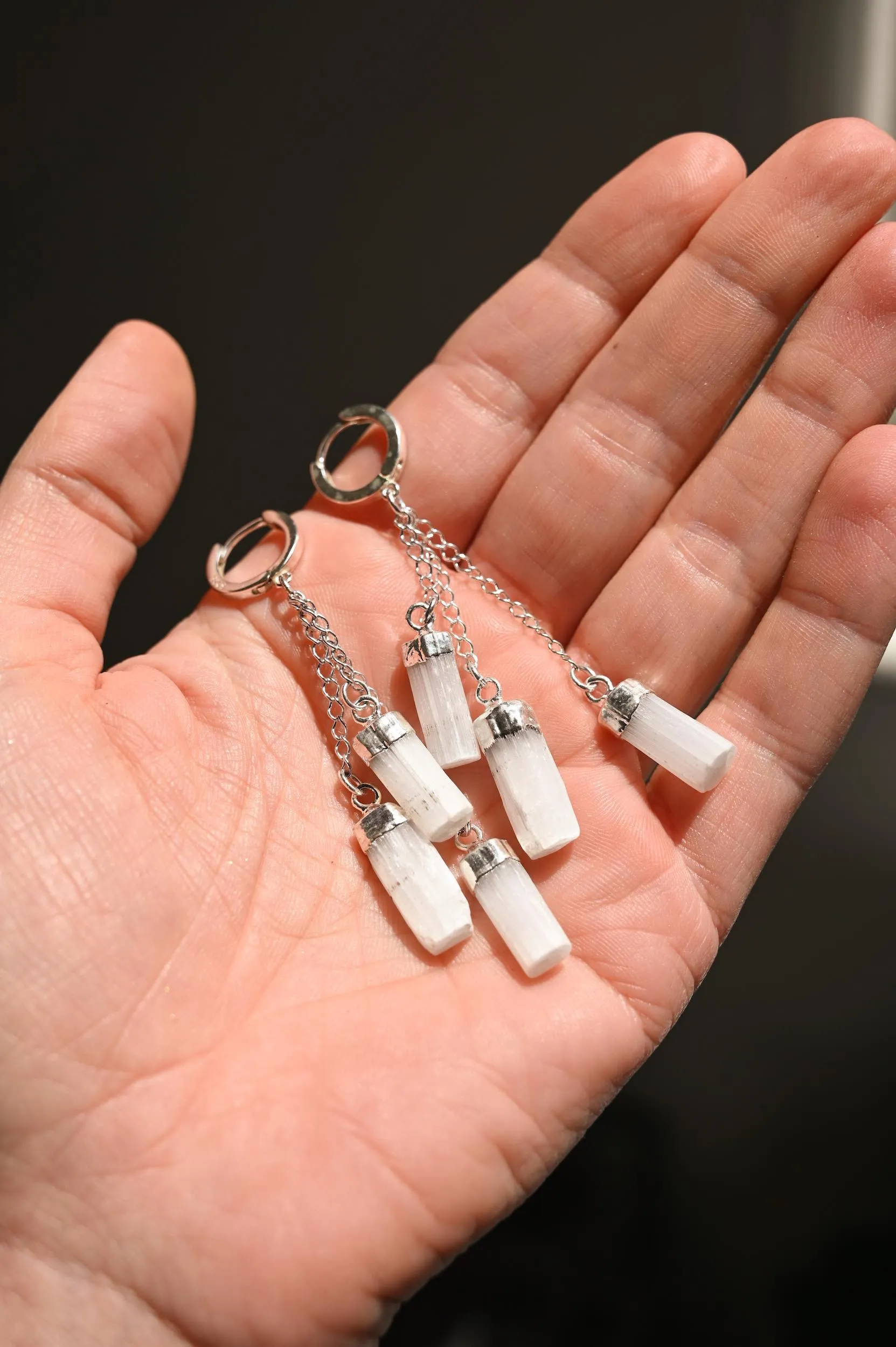 Spiritual Gangster Selenite Earrings