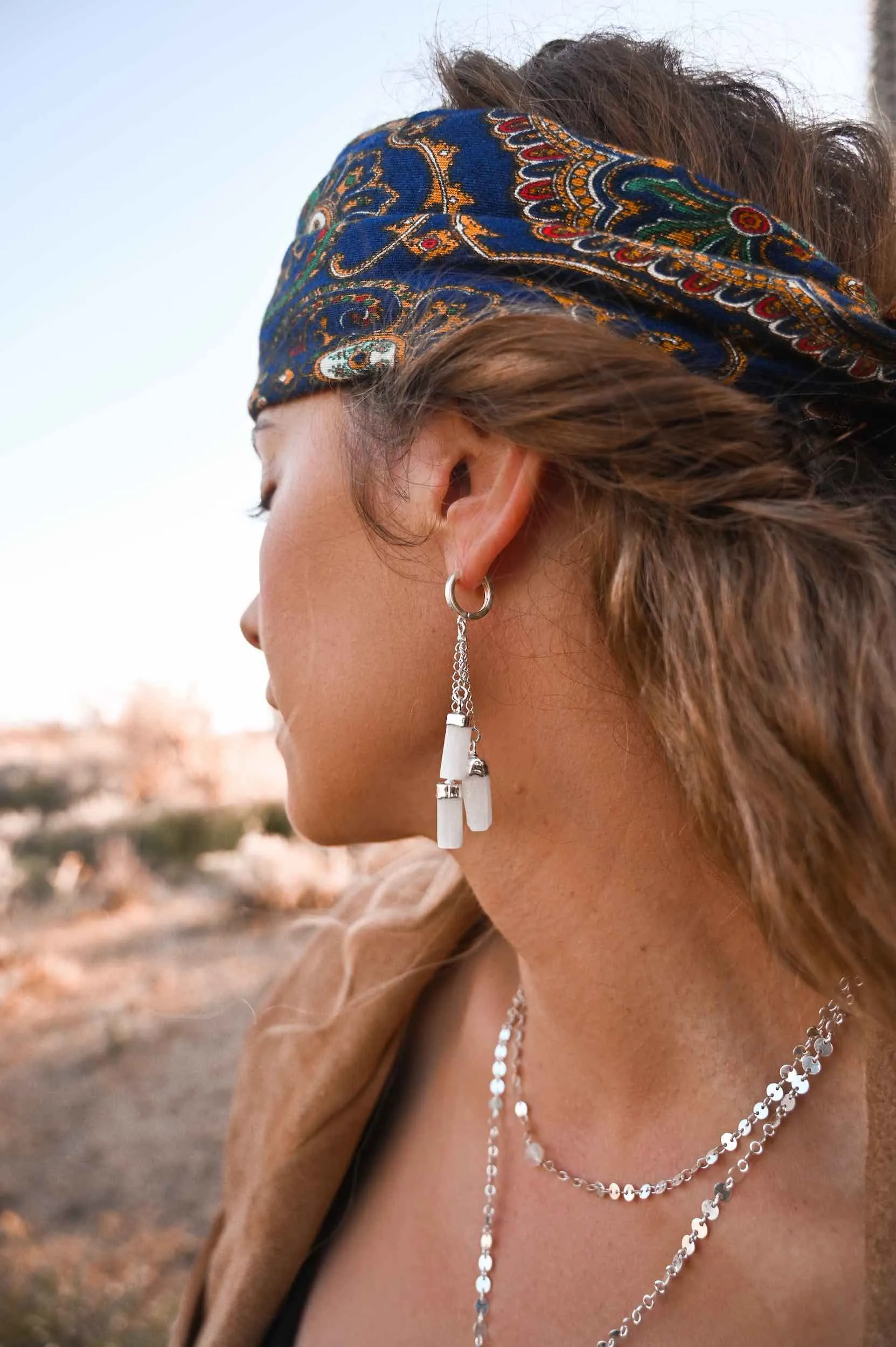 Spiritual Gangster Selenite Earrings