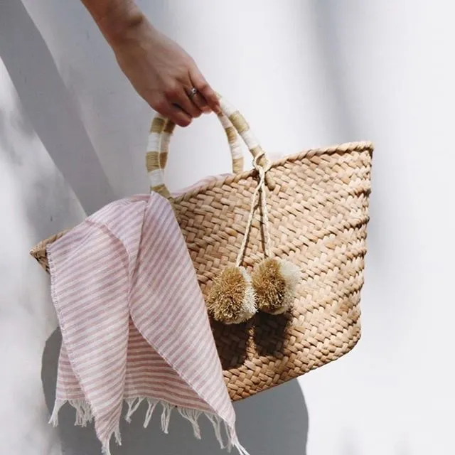 St Tropez Natural Woven Straw Tote