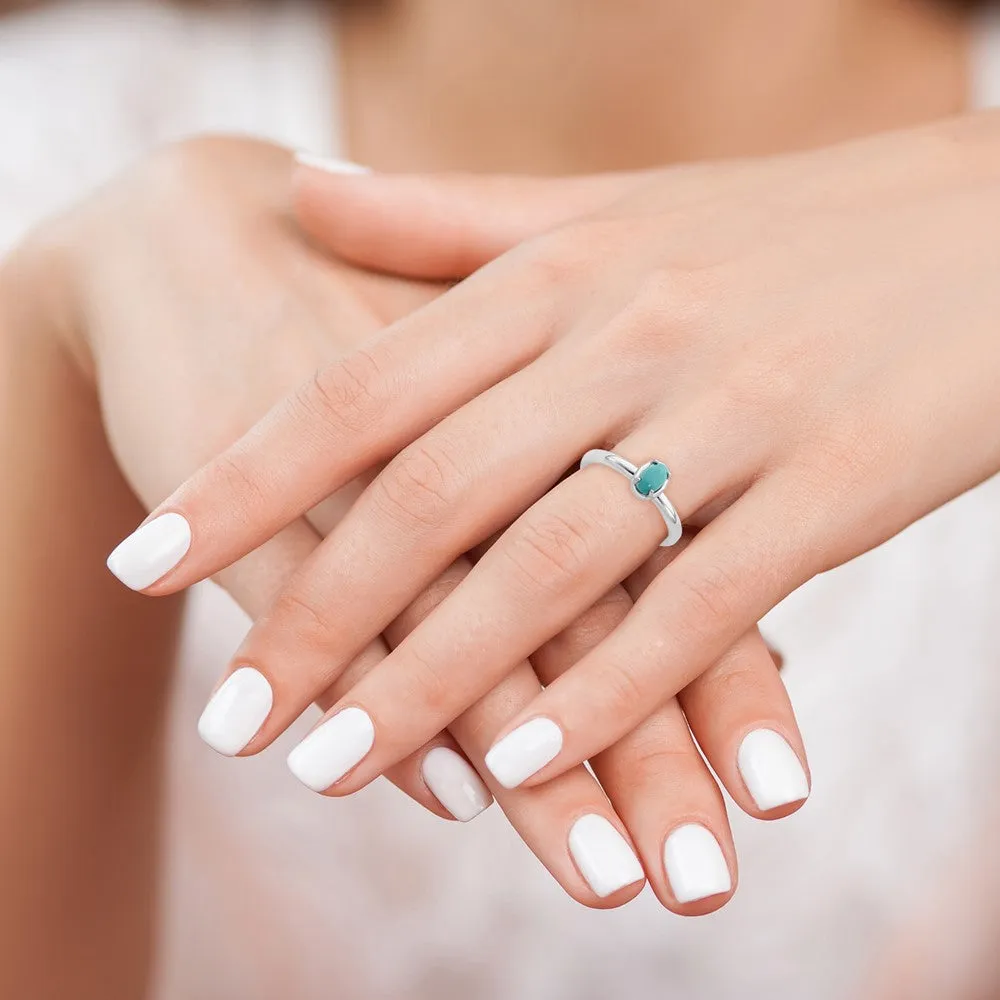 Stackable Expressions Turquoise Polished Ring in Sterling Silver