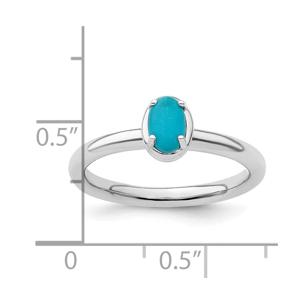 Stackable Expressions Turquoise Polished Ring in Sterling Silver