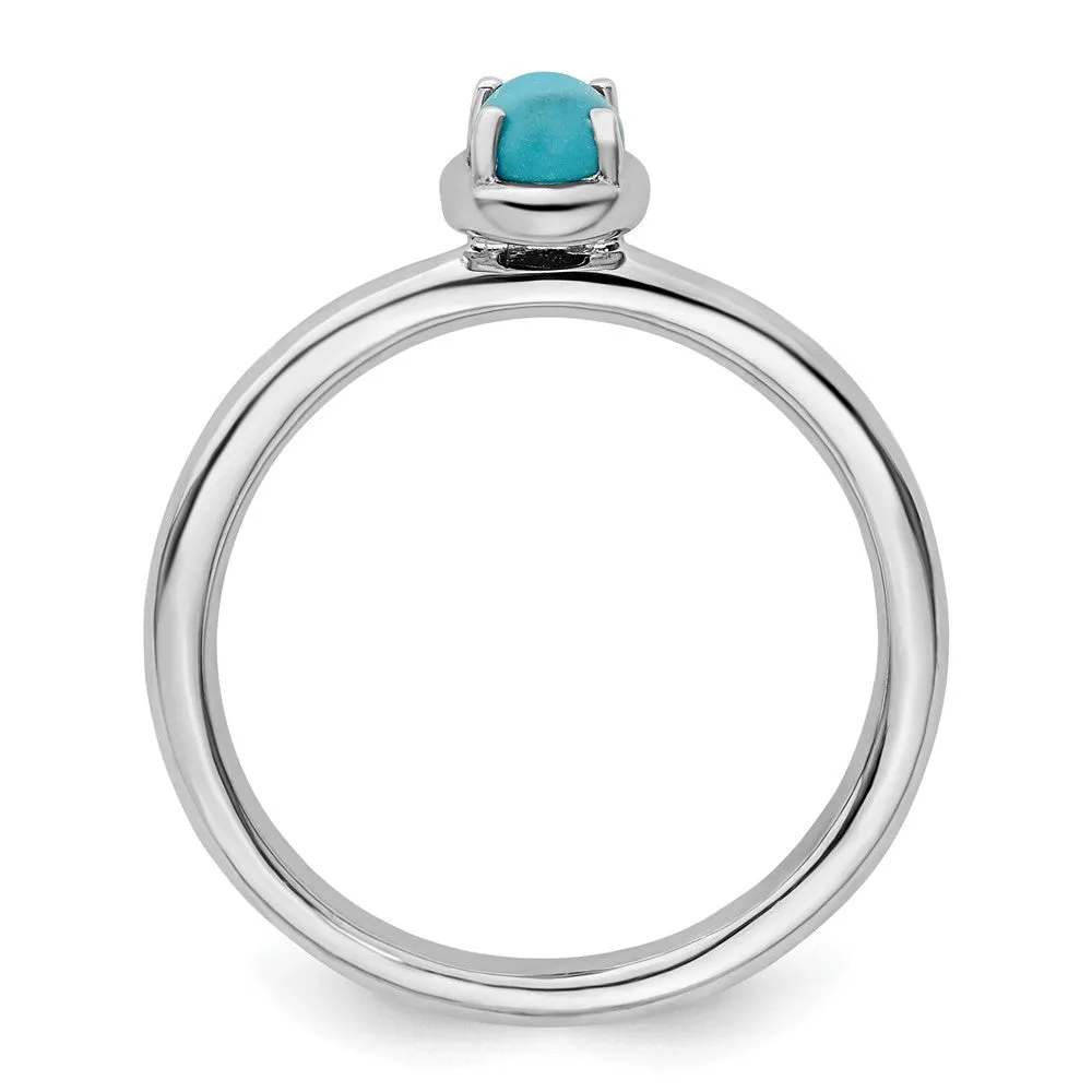 Stackable Expressions Turquoise Polished Ring in Sterling Silver