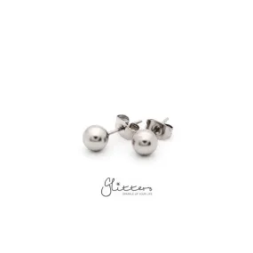 Stainless Steel Round Ball Stud Earrings-3mm | 4mm | 5mm | 6mm