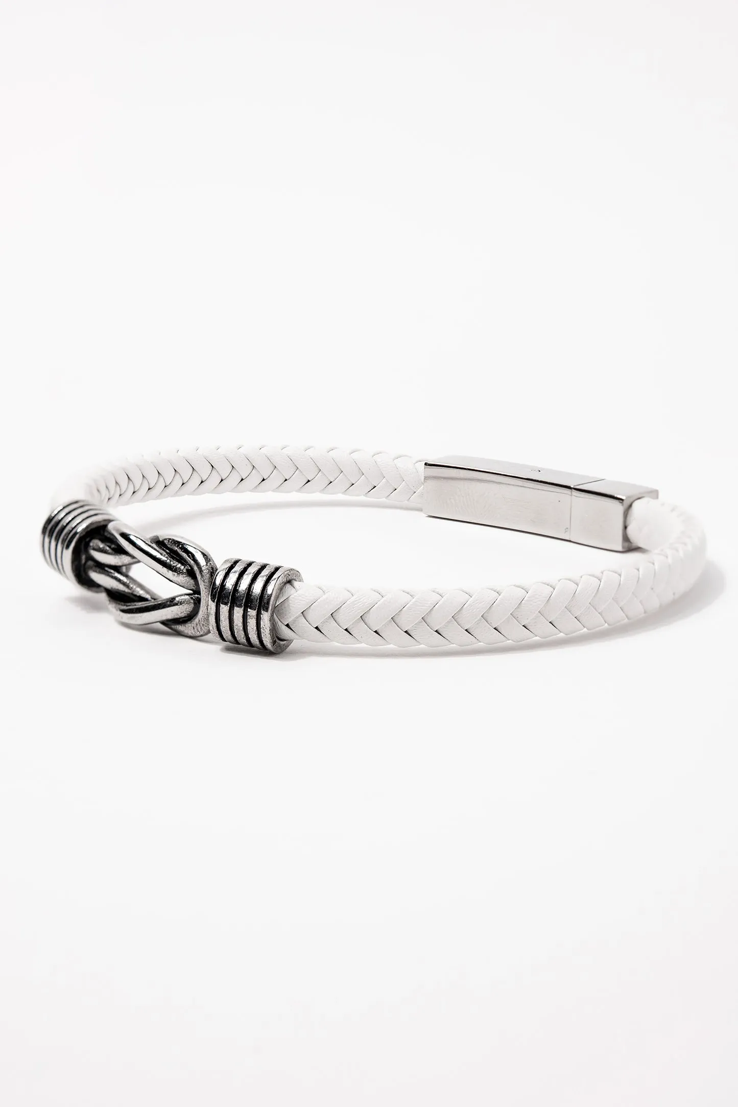 Stainless Steel White Cord Bracelet