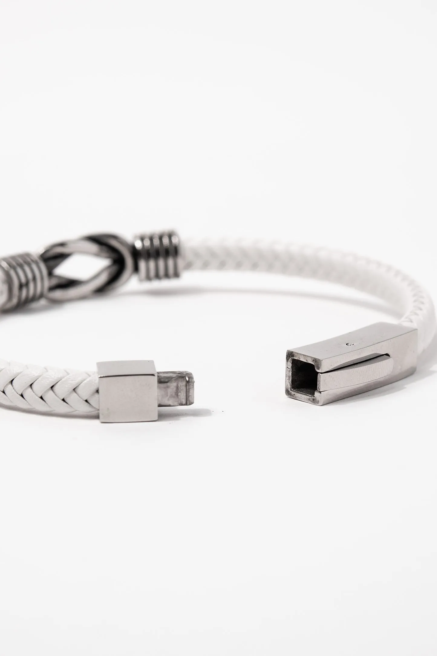 Stainless Steel White Cord Bracelet