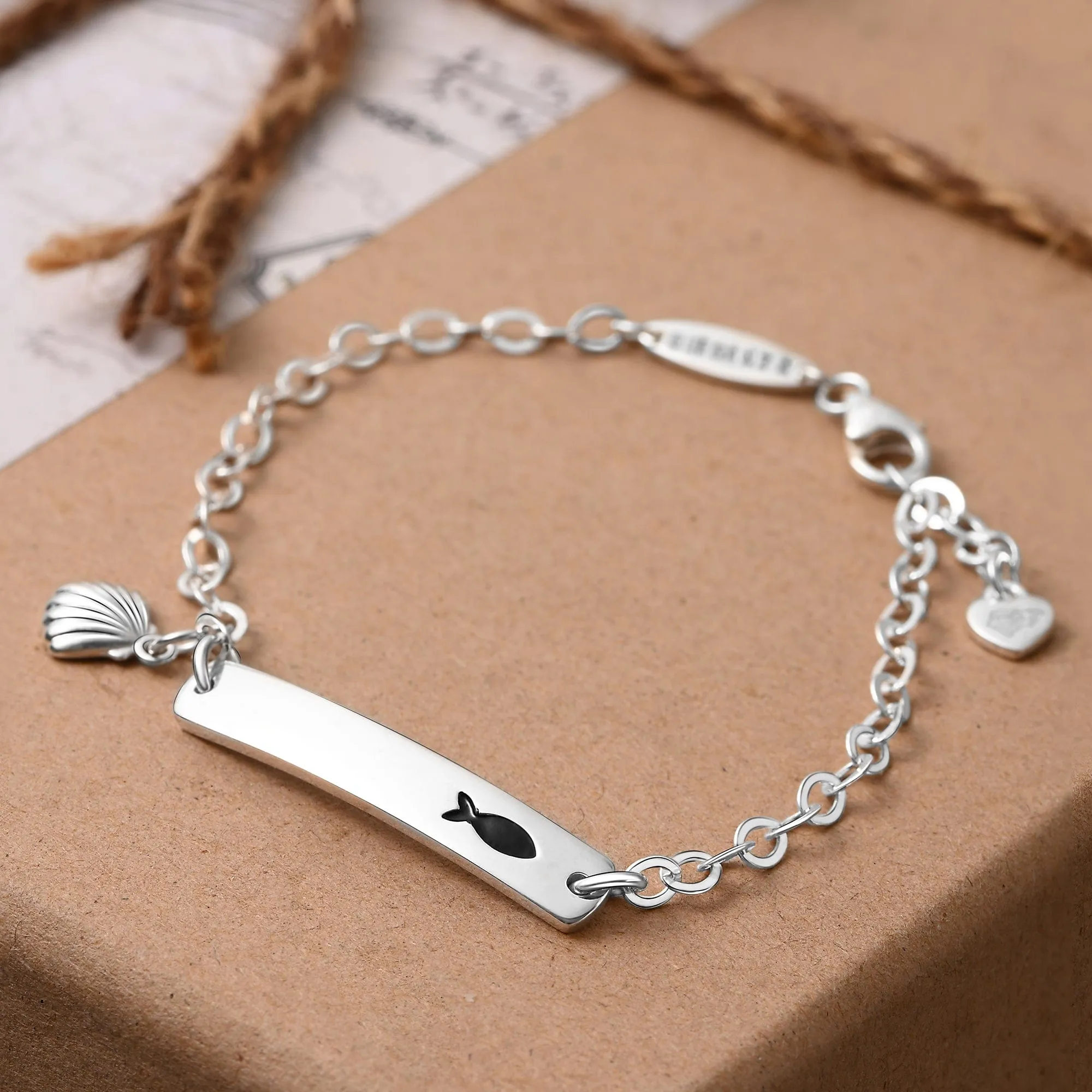 Summer Fish Sterling Silver Bracelet with Shell