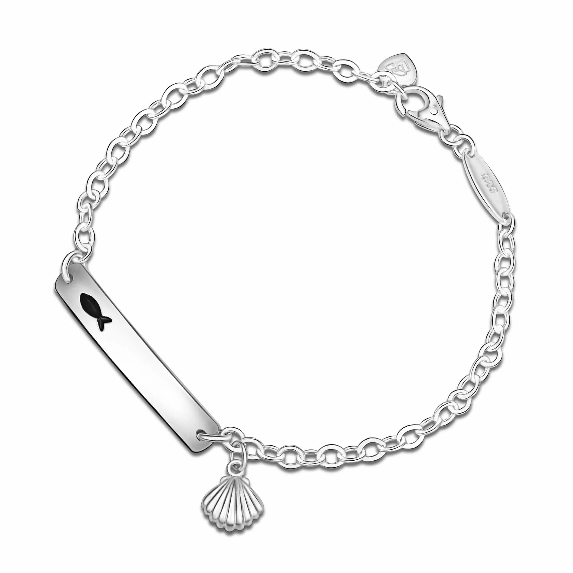 Summer Fish Sterling Silver Bracelet with Shell