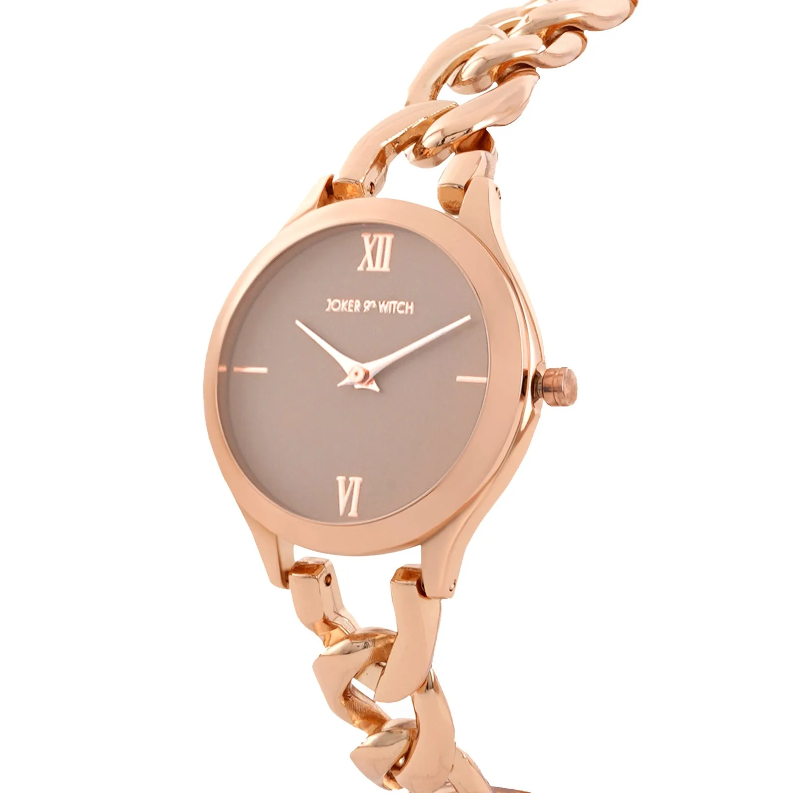 Vegas Taupe Dial Rose Gold Metallic Watch