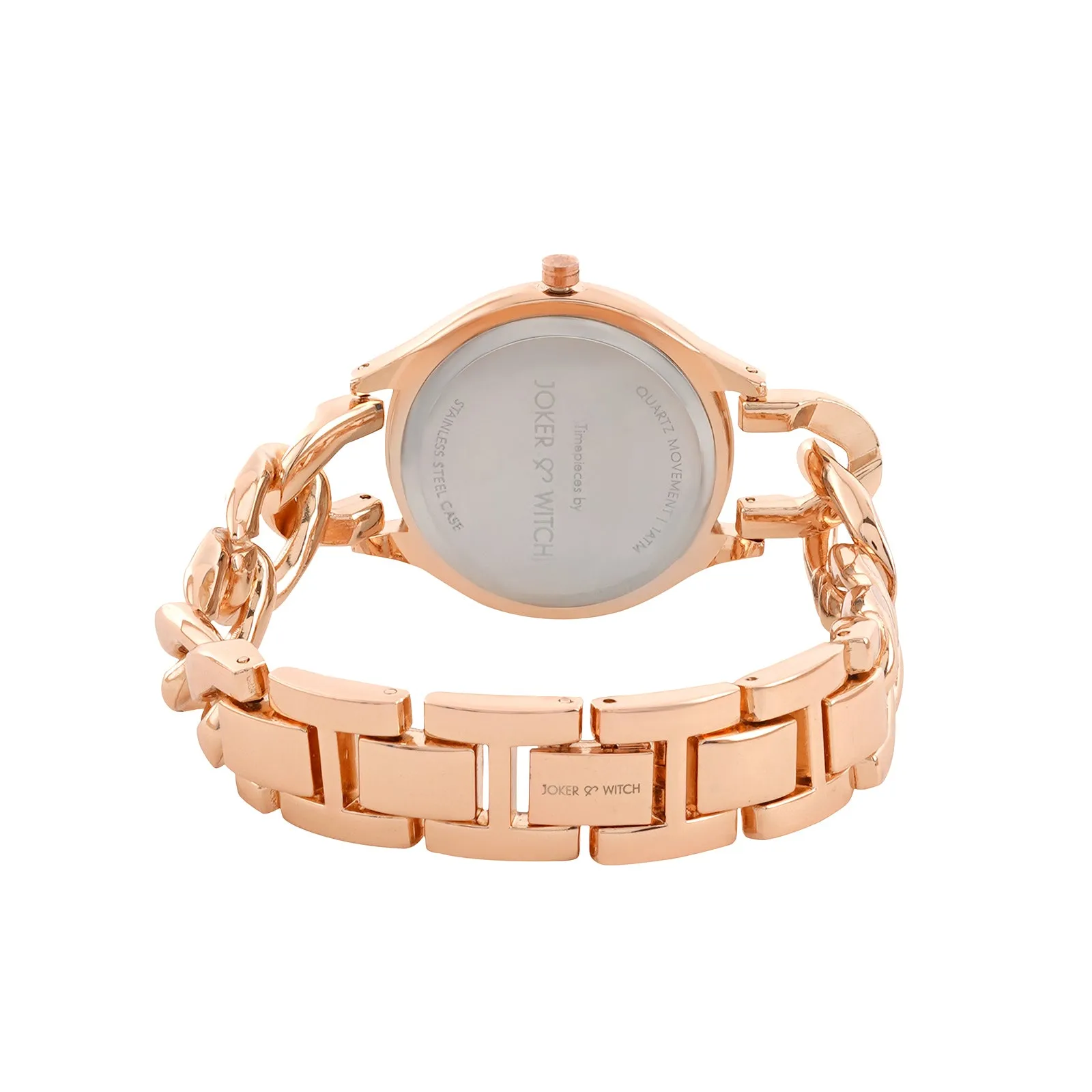 Vegas Taupe Dial Rose Gold Metallic Watch