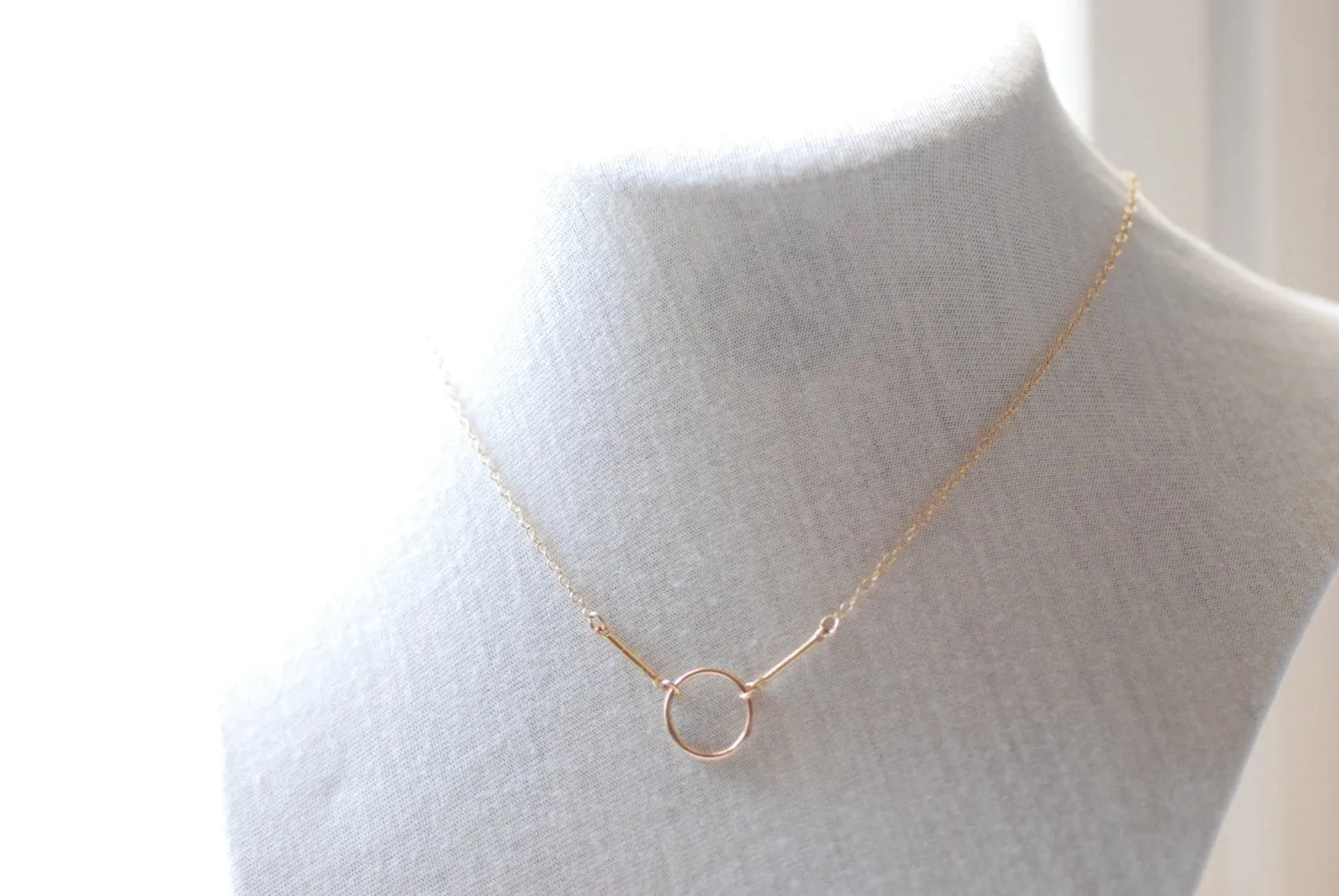 Wholesale Gold Karma Necklace, Karma Necklace, Dainty Circle necklace, 14k Gold Fill or Sterling Silver, Delicate Chain Circle Necklace