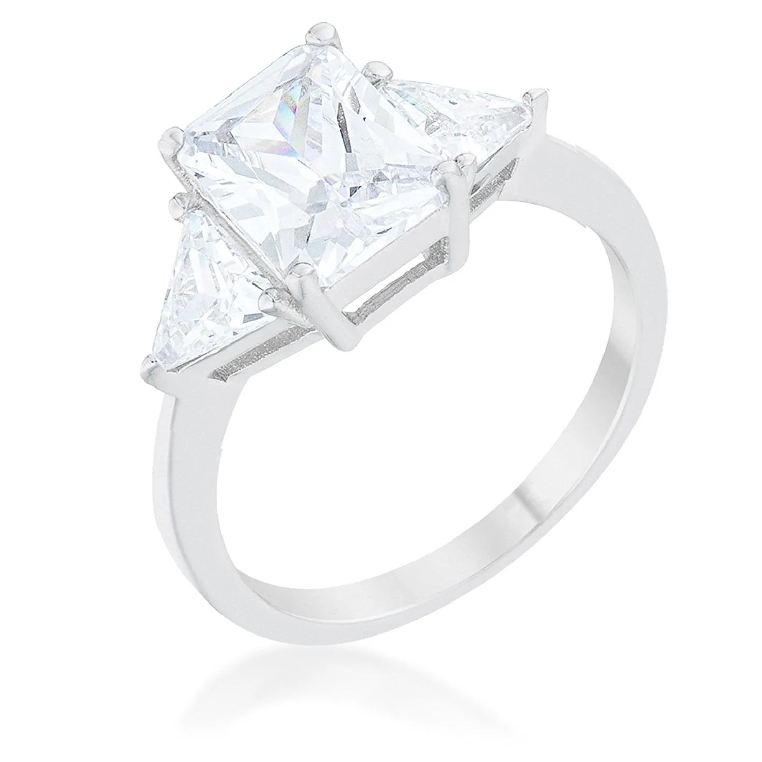 WildKlass Classic Clear Rhodium Plated Engagement Ring