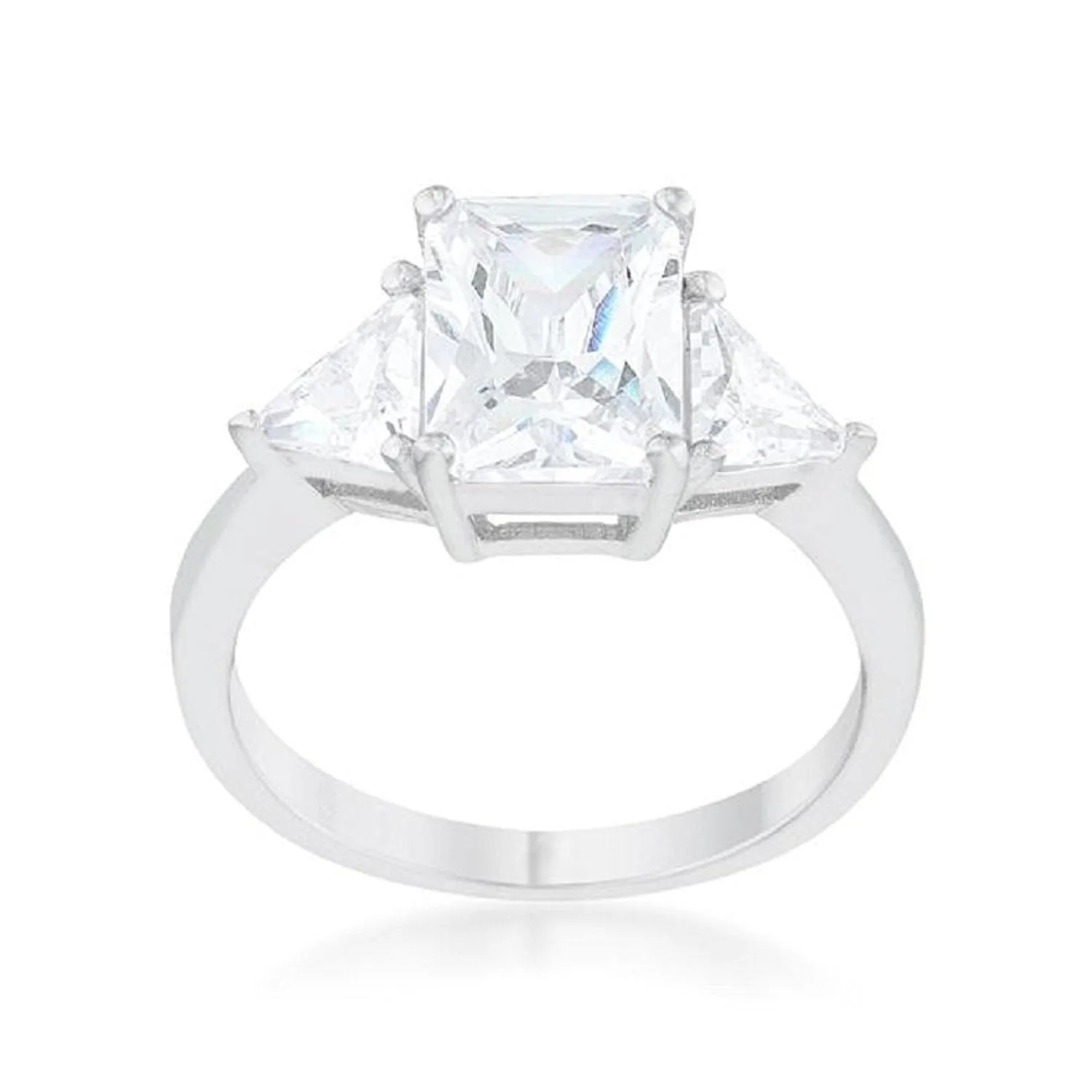 WildKlass Classic Clear Rhodium Plated Engagement Ring