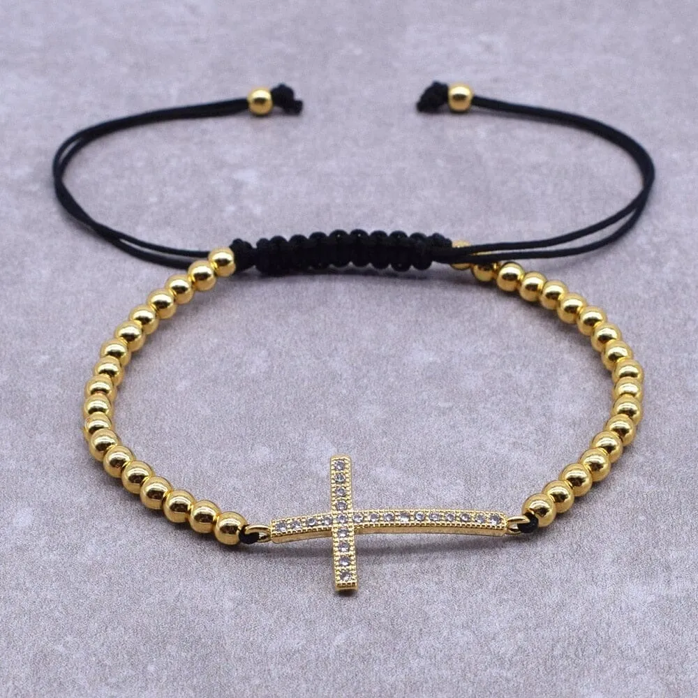 WWJD Jesus Christian Horizontal Sideways Cross Bracelet