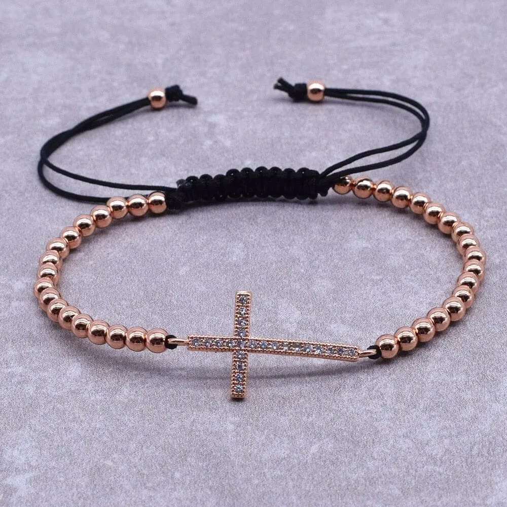 WWJD Jesus Christian Horizontal Sideways Cross Bracelet