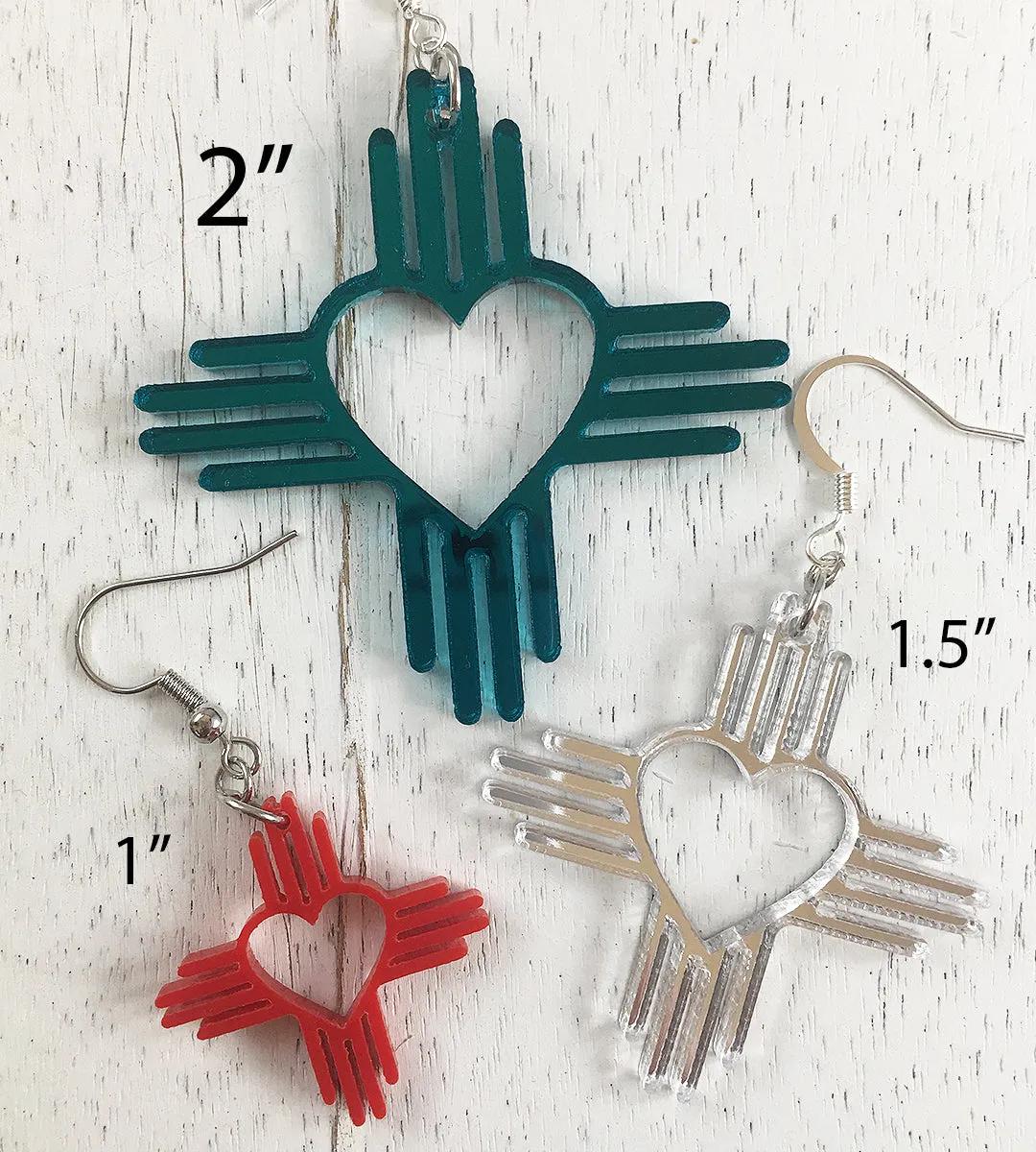 Zia Heart Earrings 2 ~ Pick Your Color