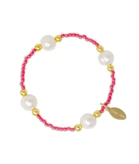 Zomi Pearl and Gold Stretch Bracelet